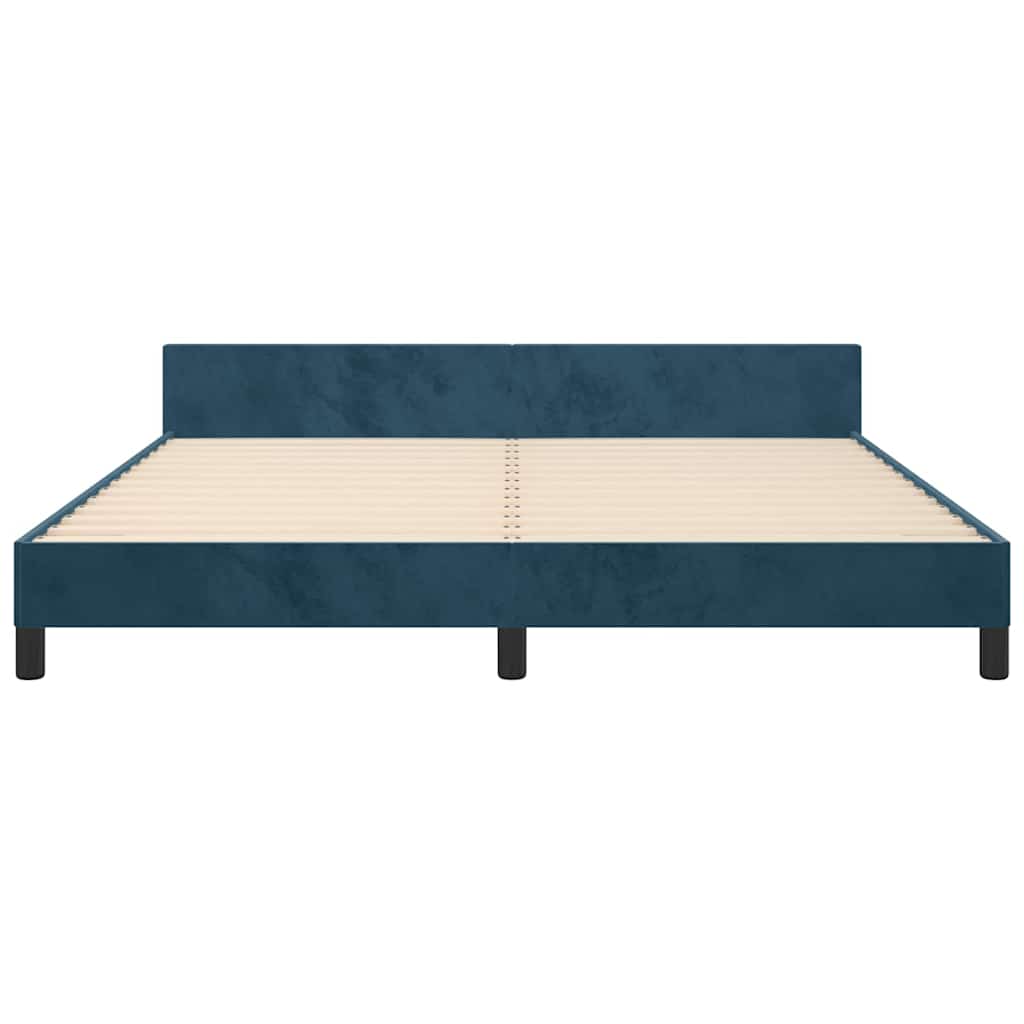 Giroletto senza Materasso Blu Scuro 160x200 cm in Velluto