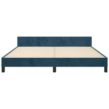 Giroletto senza Materasso Blu Scuro 160x200 cm in Velluto