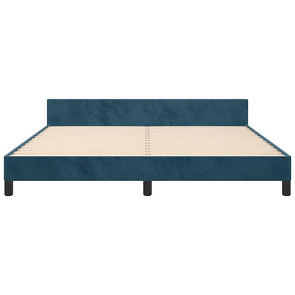 Giroletto con Testiera Blu Scuro 180x200 cm in Velluto
