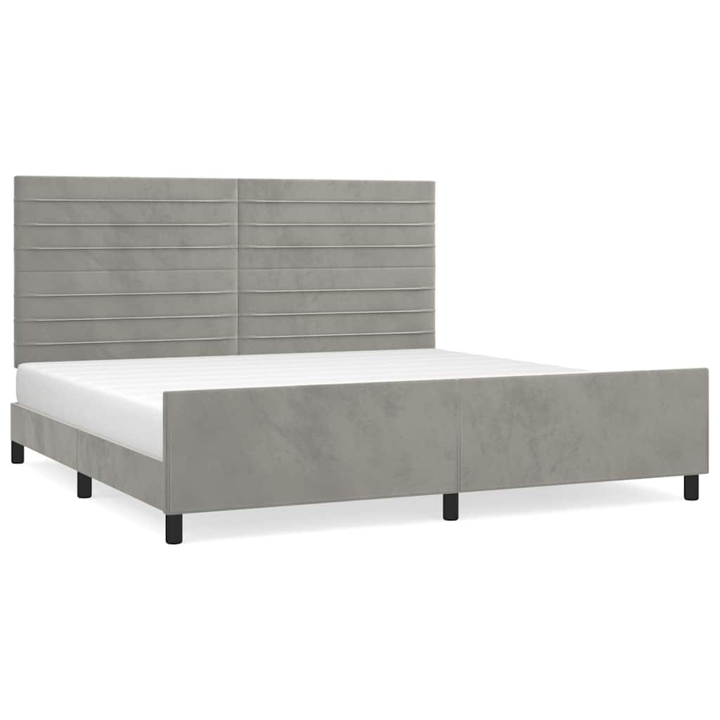 Giroletto senza Materasso Grigio Chiaro 200x200 cm Velluto