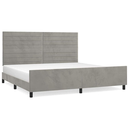 Giroletto senza Materasso Grigio Chiaro 200x200 cm Velluto