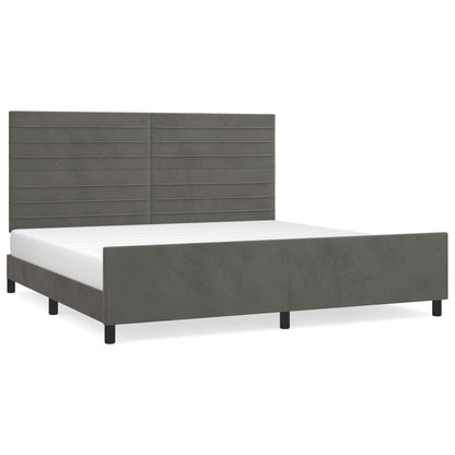 Giroletto senza Materasso Grigio Scuro 200x200 cm Velluto | homemem39