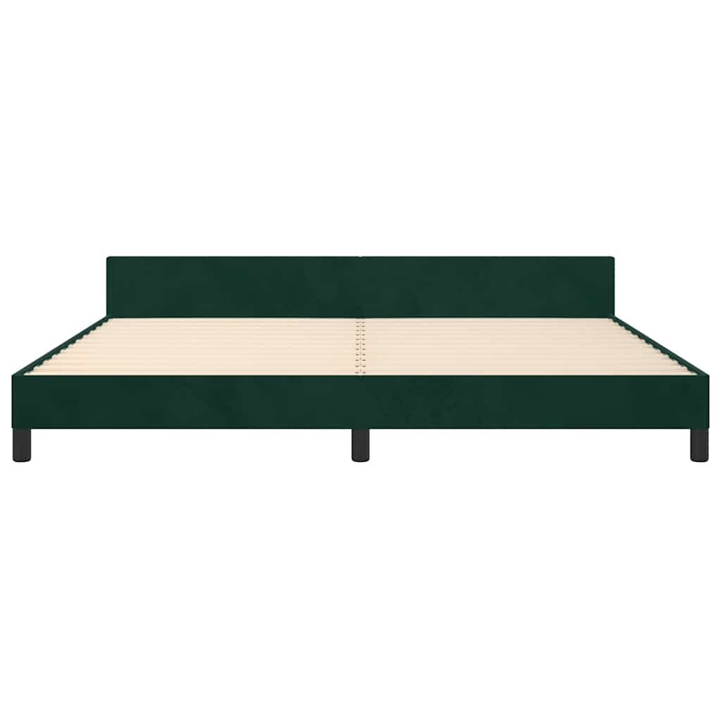 Giroletto senza Materasso Verde Scuro 200x200 cm in Velluto