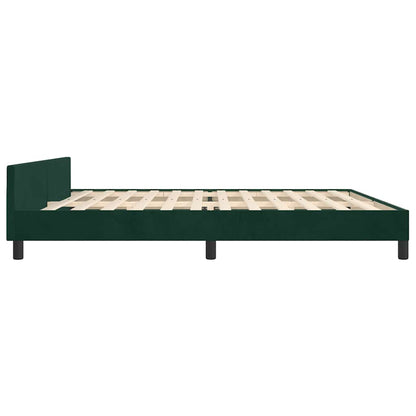 Giroletto senza Materasso Verde Scuro 200x200 cm in Velluto