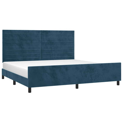 Giroletto senza Materasso Blu Scuro 200x200 cm in Velluto | homemem39