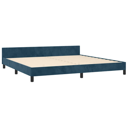 Giroletto senza Materasso Blu Scuro 200x200 cm in Velluto | homemem39