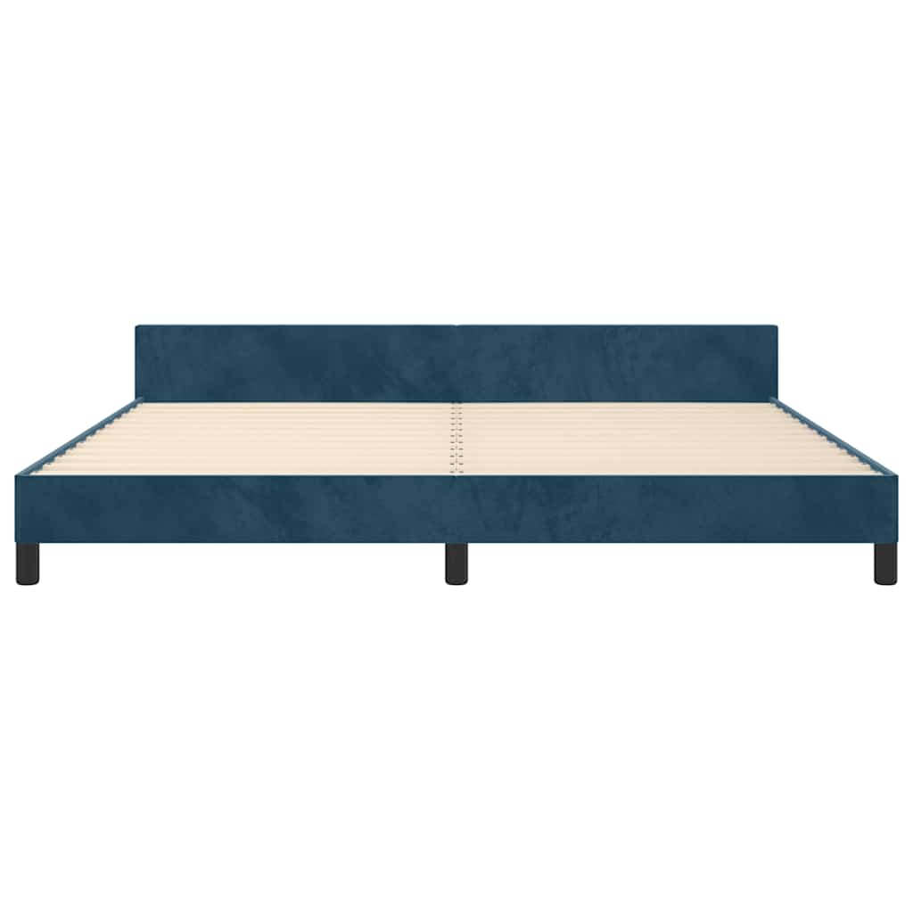 Giroletto senza Materasso Blu Scuro 200x200 cm in Velluto | homemem39
