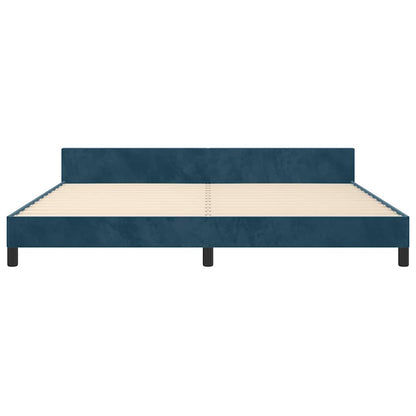 Giroletto senza Materasso Blu Scuro 200x200 cm in Velluto | homemem39