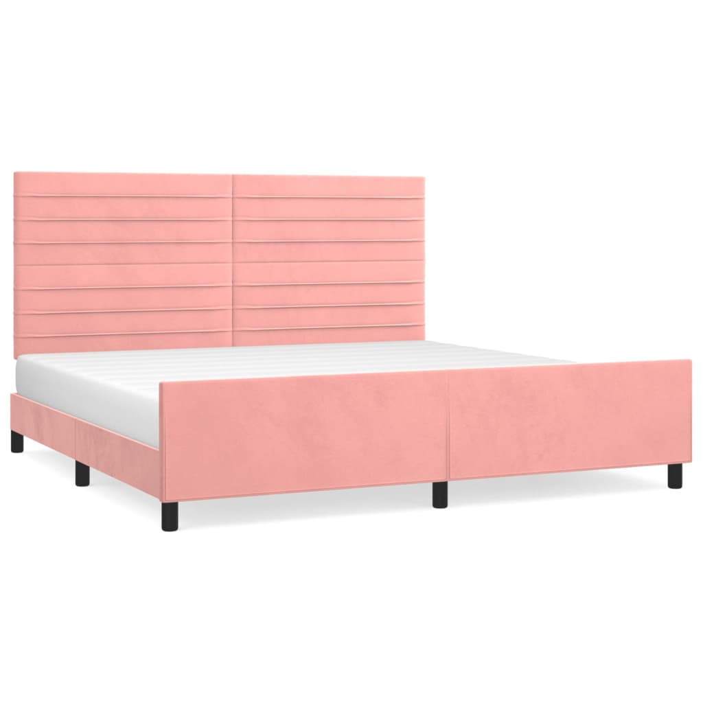Giroletto con Testiera Rosa 200x200 cm in Velluto | homemem39