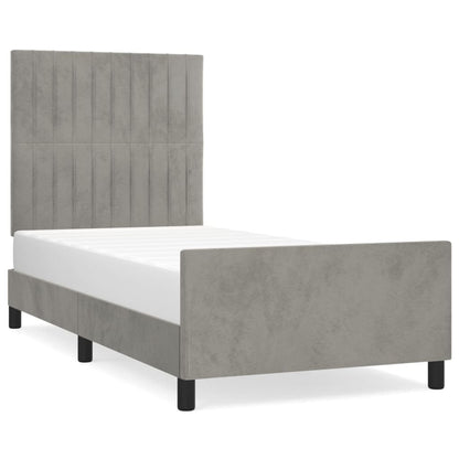 Giroletto senza Materasso Grigio Chiaro 80x200 cm Velluto - homemem39