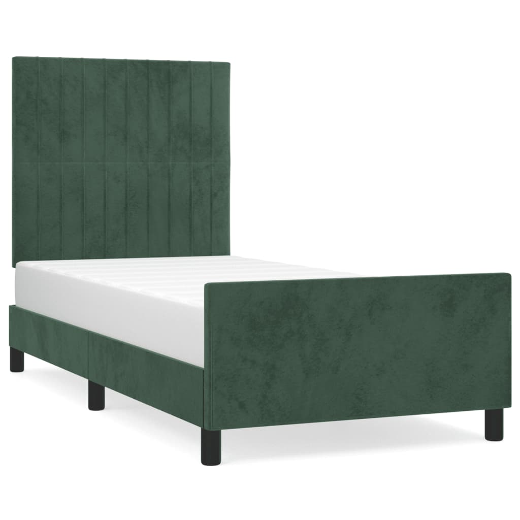 Giroletto senza Materasso Verde Scuro 80x200 cm in Velluto - homemem39