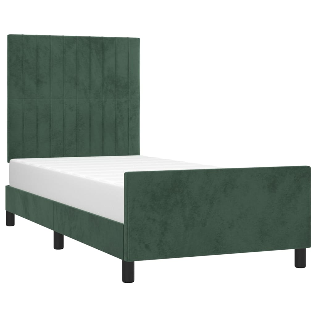 Giroletto senza Materasso Verde Scuro 80x200 cm in Velluto - homemem39