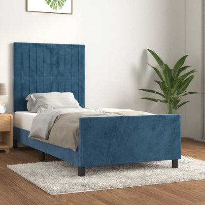 Giroletto senza Materasso Blu Scuro 80x200 cm in Velluto - homemem39