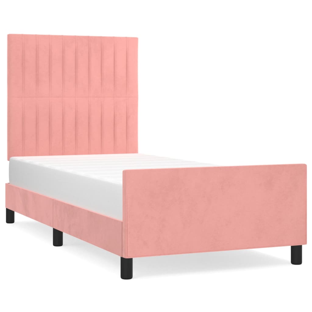Giroletto con Testiera Rosa 80x200 cm in Velluto | homemem39