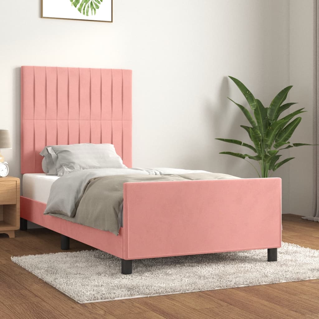 Giroletto con Testiera Rosa 80x200 cm in Velluto | homemem39