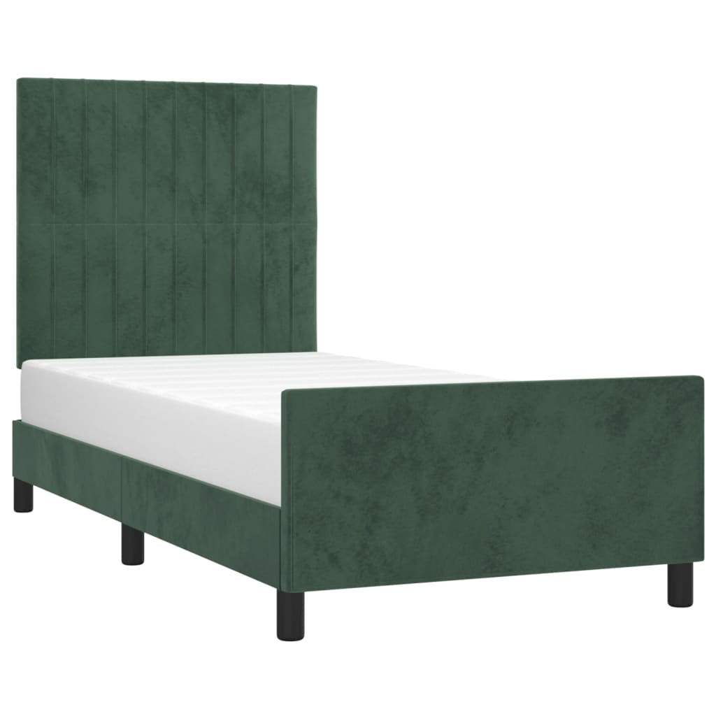 Giroletto senza Materasso Verde Scuro 90x190 cm in Velluto - homemem39