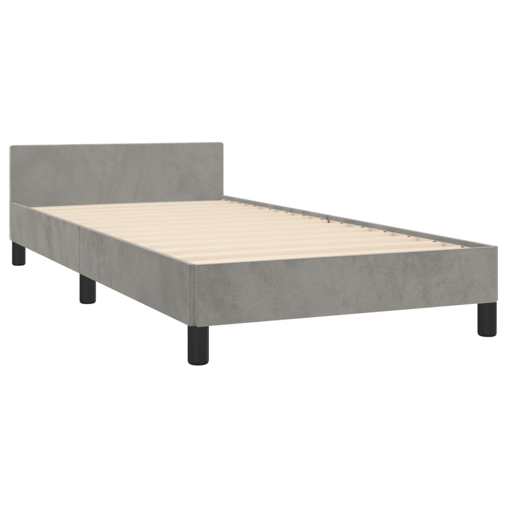 Giroletto senza Materasso Grigio Chiaro 90x200 cm Velluto - homemem39