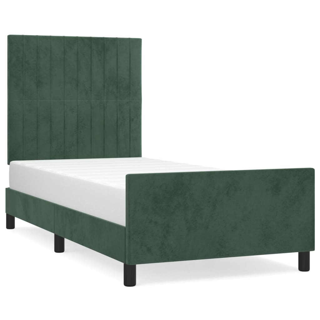 Giroletto senza Materasso Verde Scuro 90x200 cm in Velluto - homemem39