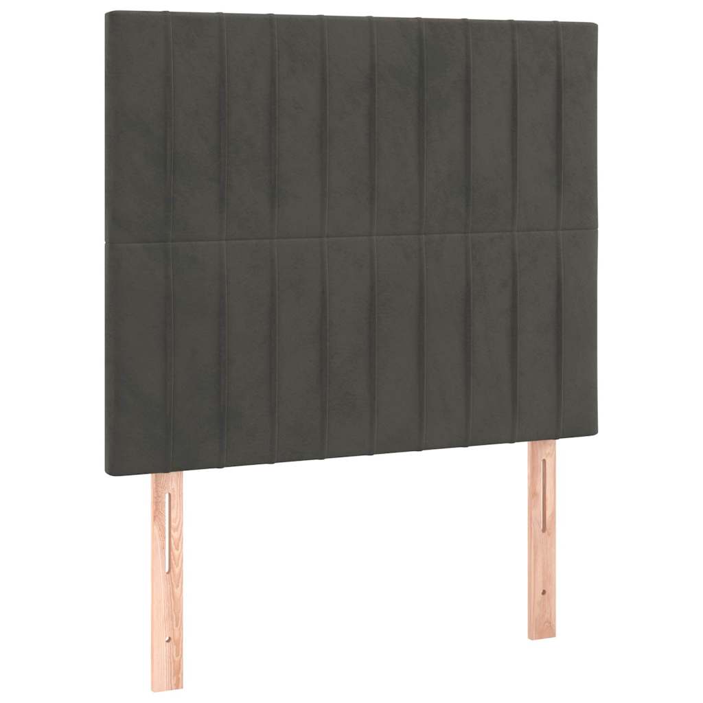 Giroletto senza Materasso Grigio Scuro 100x200 cm Velluto