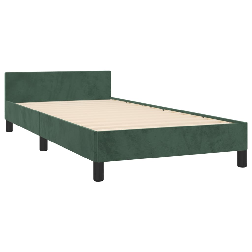 Giroletto senza Materasso Verde Scuro 100x200 cm in Velluto - homemem39
