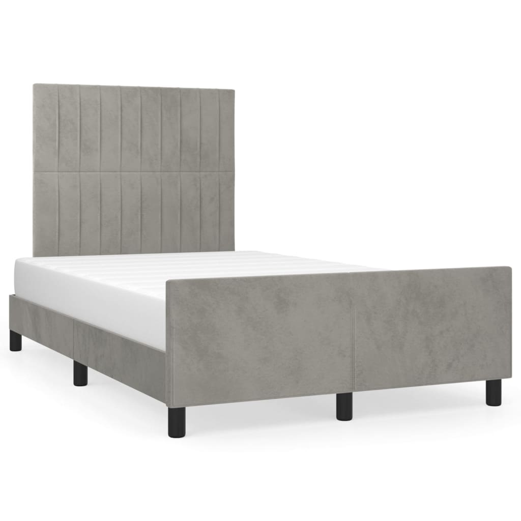 Giroletto senza Materasso Grigio Chiaro 120x200 cm Velluto - homemem39