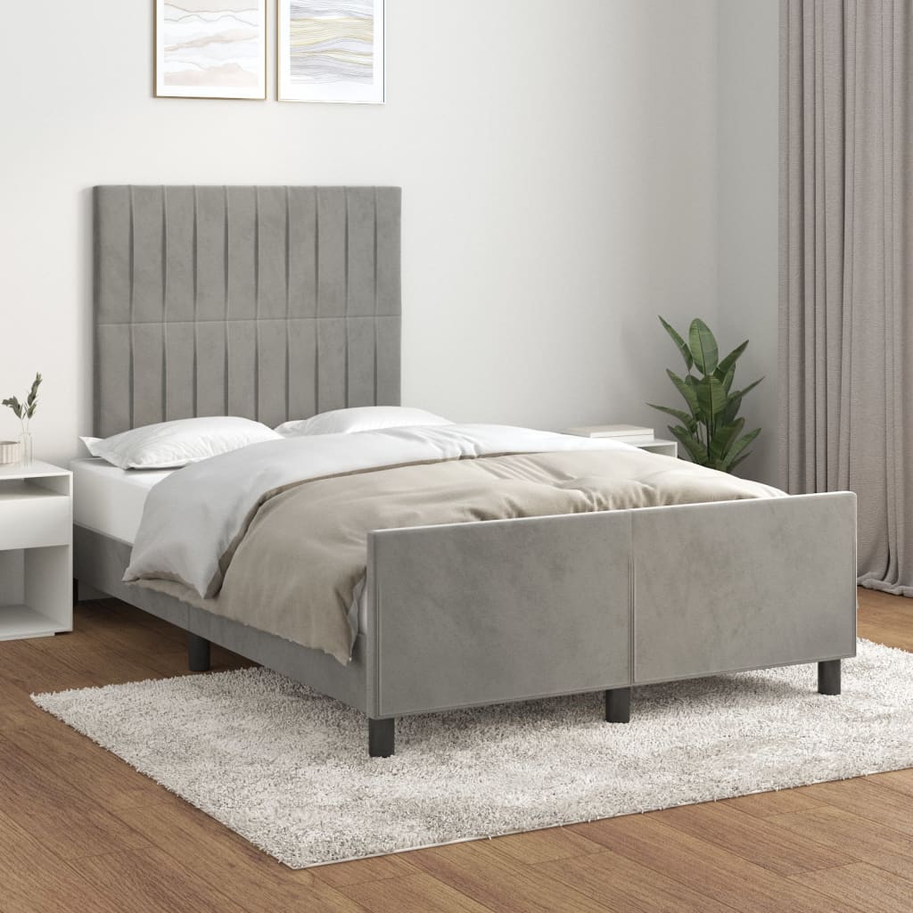 Giroletto senza Materasso Grigio Chiaro 120x200 cm Velluto - homemem39