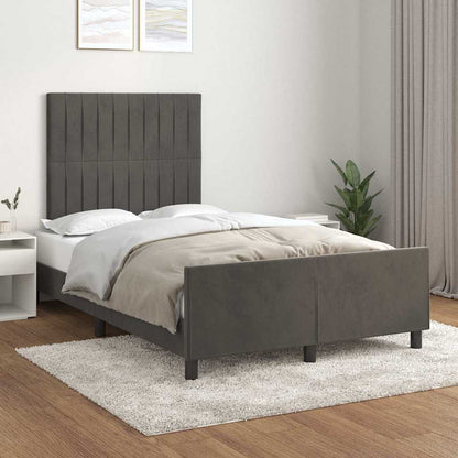 Giroletto senza Materasso Grigio Scuro 120x200 cm Velluto