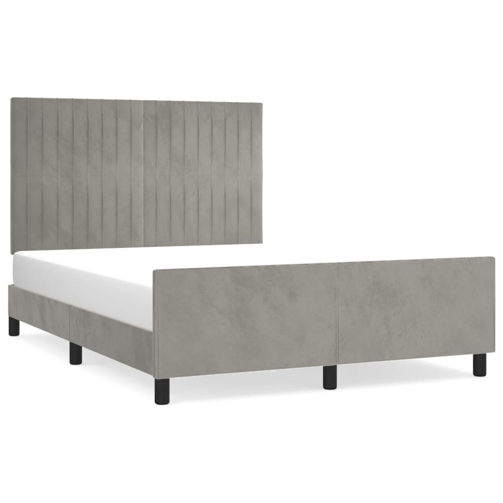 Giroletto senza Materasso Grigio Chiaro 140x190 cm Velluto - homemem39