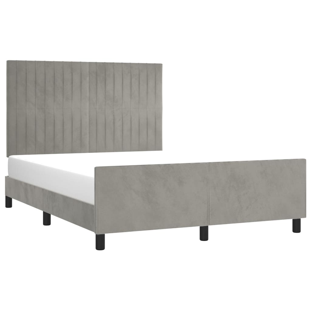 Giroletto senza Materasso Grigio Chiaro 140x190 cm Velluto - homemem39