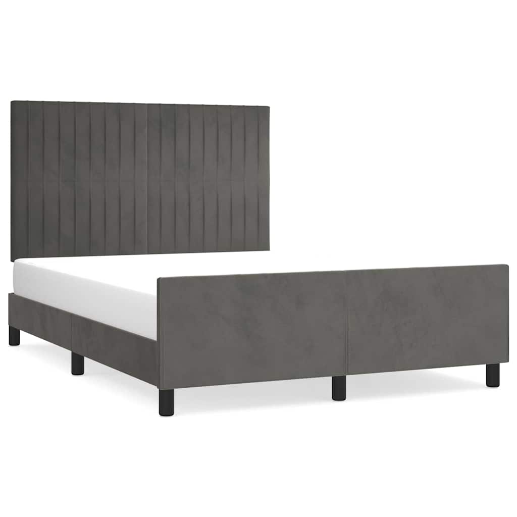 Giroletto senza Materasso Grigio Scuro 140x190 cm Velluto