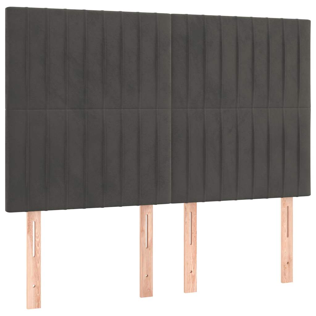 Giroletto senza Materasso Grigio Scuro 140x190 cm Velluto