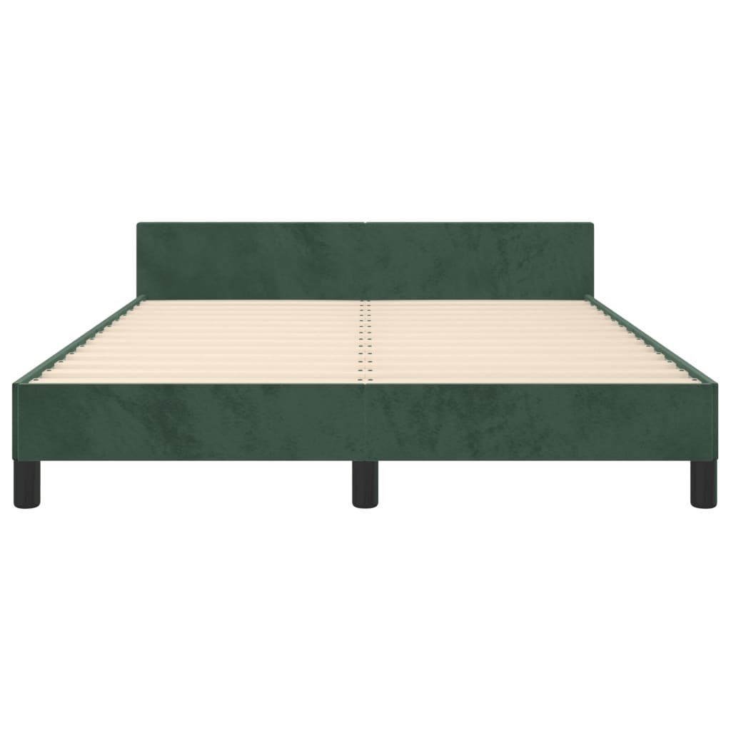 Giroletto senza Materasso Verde Scuro 140x190 cm in Velluto - homemem39