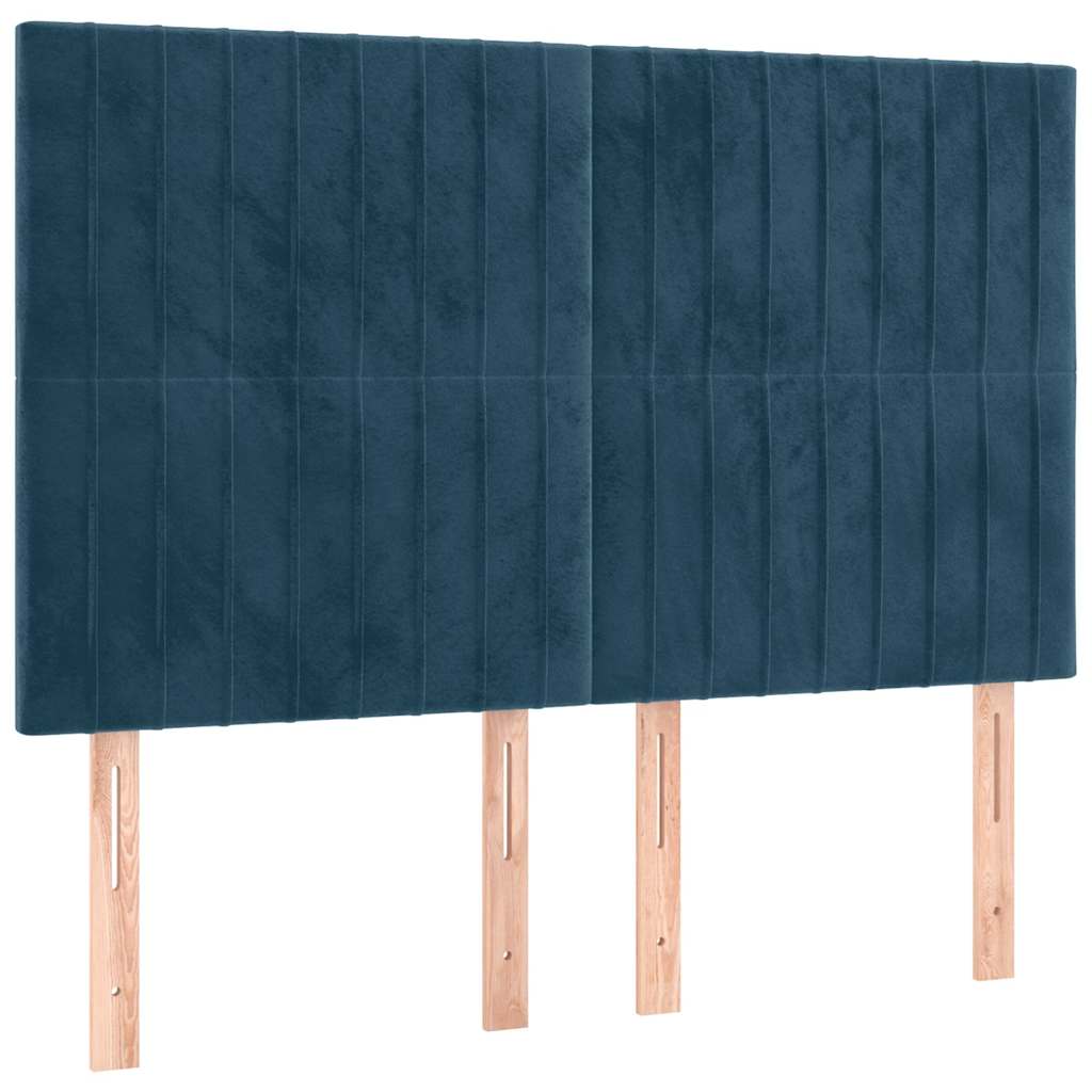 Giroletto senza Materasso Blu Scuro 140x190 cm in Velluto