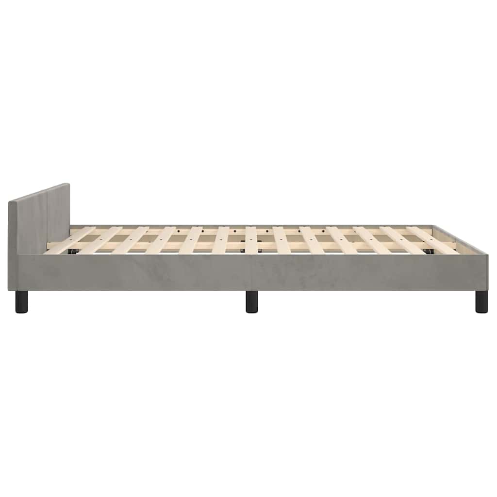 Giroletto senza Materasso Grigio Chiaro 140x200 cm Velluto