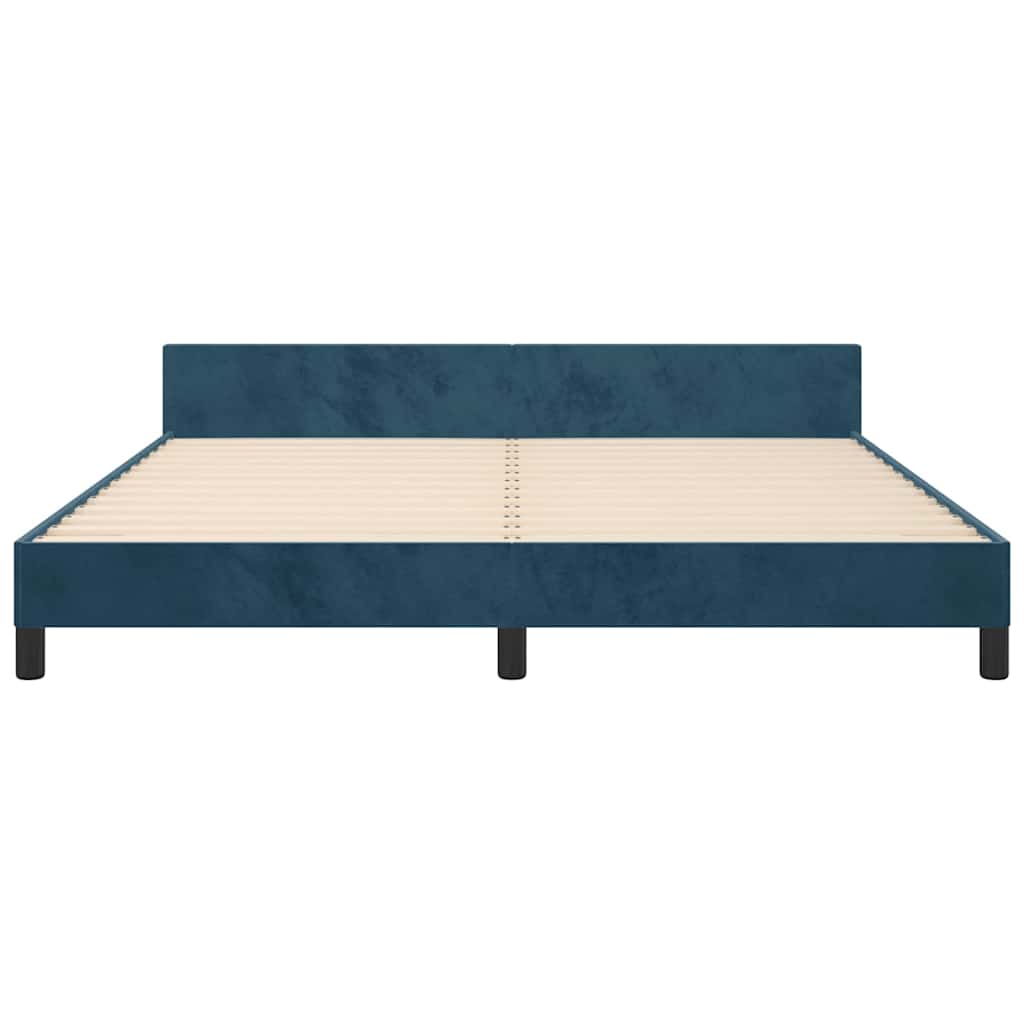 Giroletto senza Materasso Blu Scuro 160x200 cm in Velluto