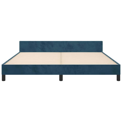 Giroletto senza Materasso Blu Scuro 160x200 cm in Velluto