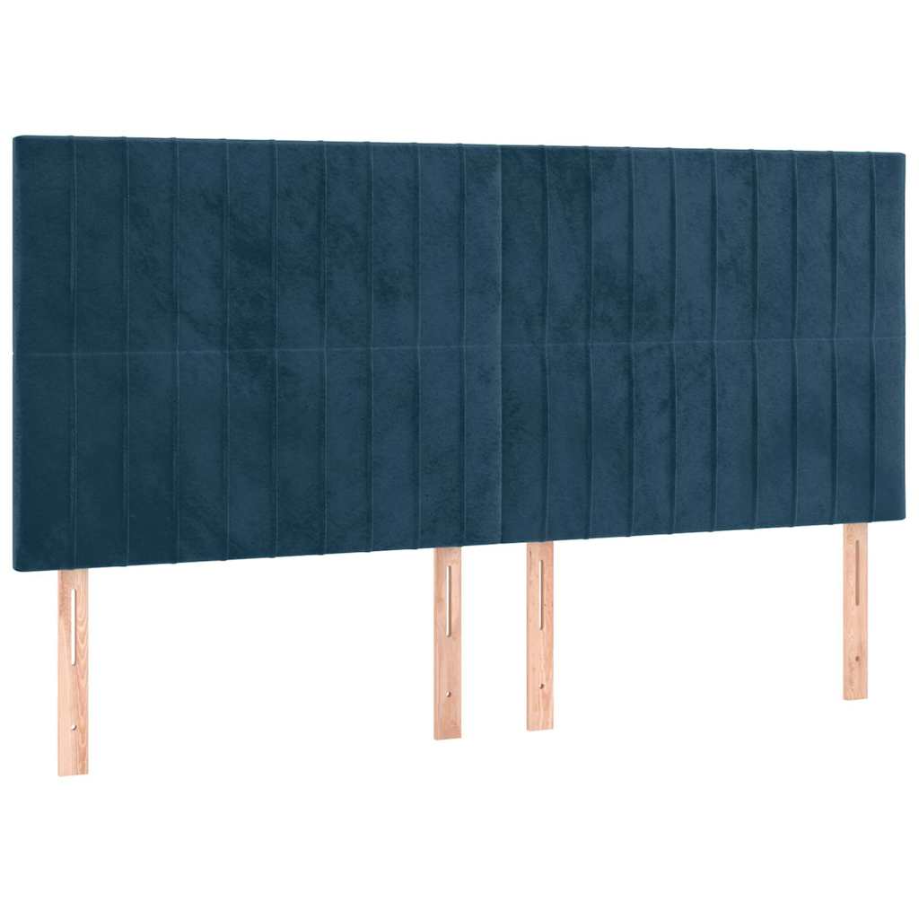 Giroletto senza Materasso Blu Scuro 160x200 cm in Velluto
