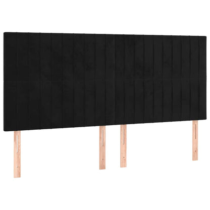 Giroletto con Testiera Nero 180x200 cm in Velluto