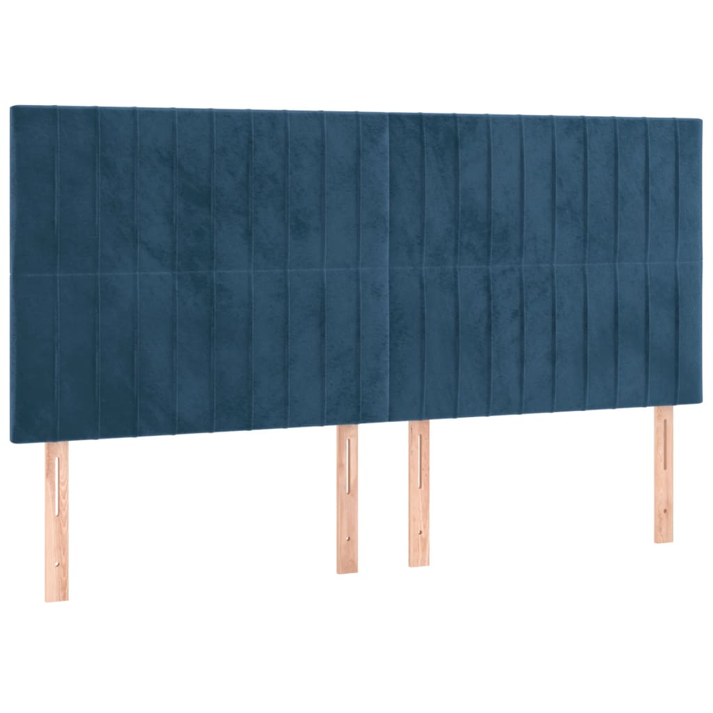 Giroletto con Testiera Blu Scuro 180x200 cm in Velluto - homemem39