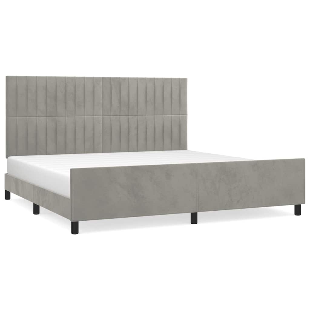 Giroletto senza Materasso Grigio Chiaro 200x200 cm Velluto