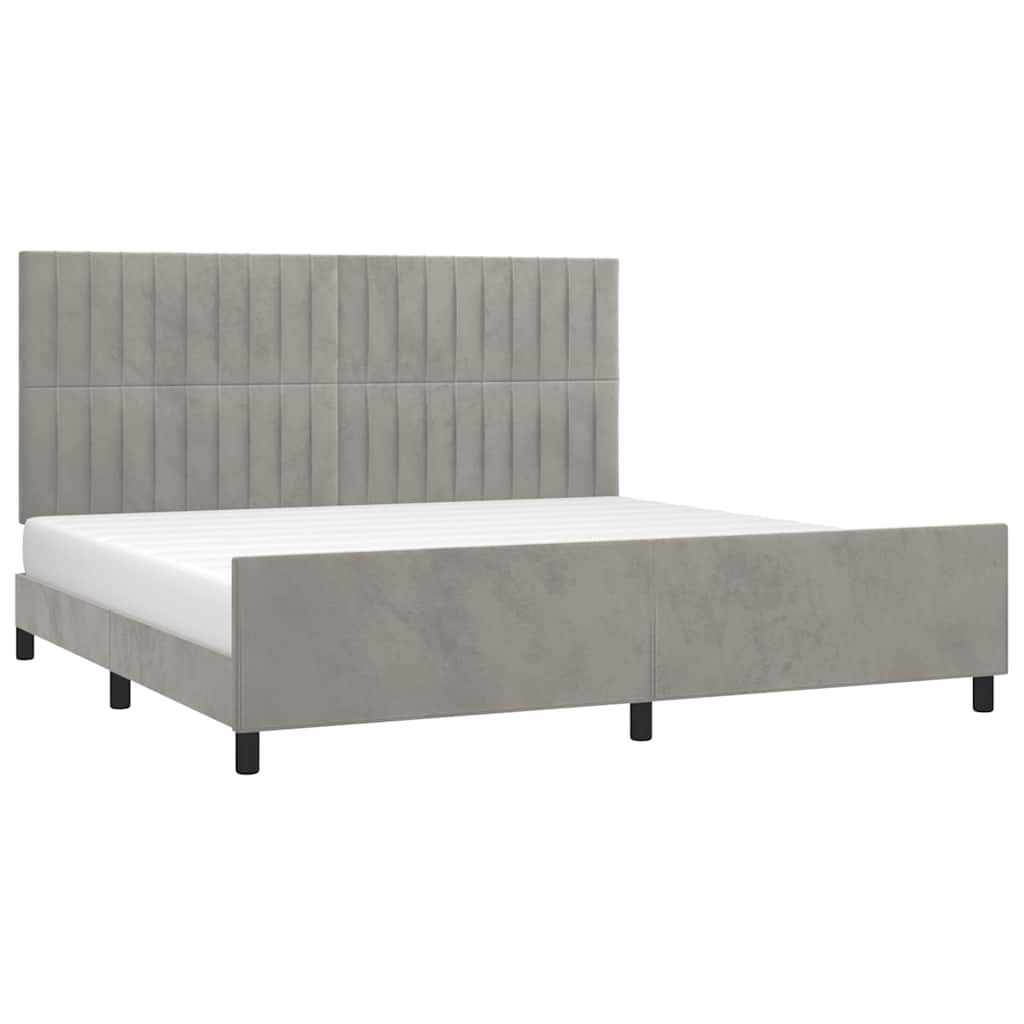 Giroletto senza Materasso Grigio Chiaro 200x200 cm Velluto
