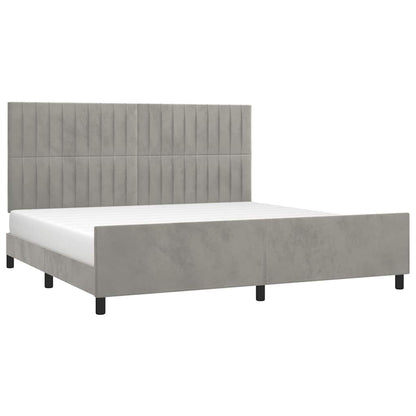 Giroletto senza Materasso Grigio Chiaro 200x200 cm Velluto