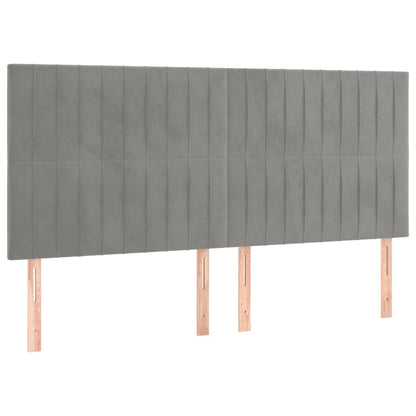 Giroletto senza Materasso Grigio Chiaro 200x200 cm Velluto