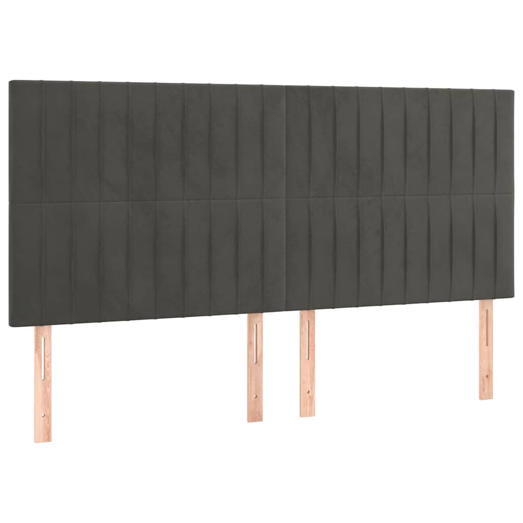 Giroletto senza Materasso Grigio Scuro 200x200 cm Velluto