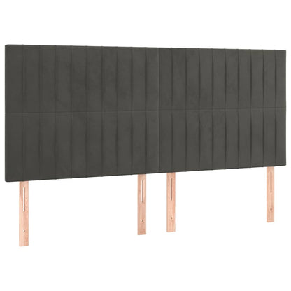 Giroletto senza Materasso Grigio Scuro 200x200 cm Velluto