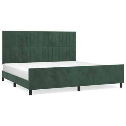 Giroletto senza Materasso Verde Scuro 200x200 cm in Velluto - homemem39