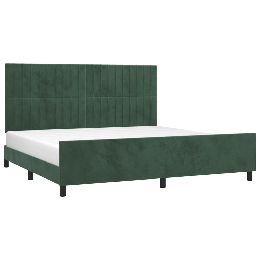 Giroletto senza Materasso Verde Scuro 200x200 cm in Velluto - homemem39