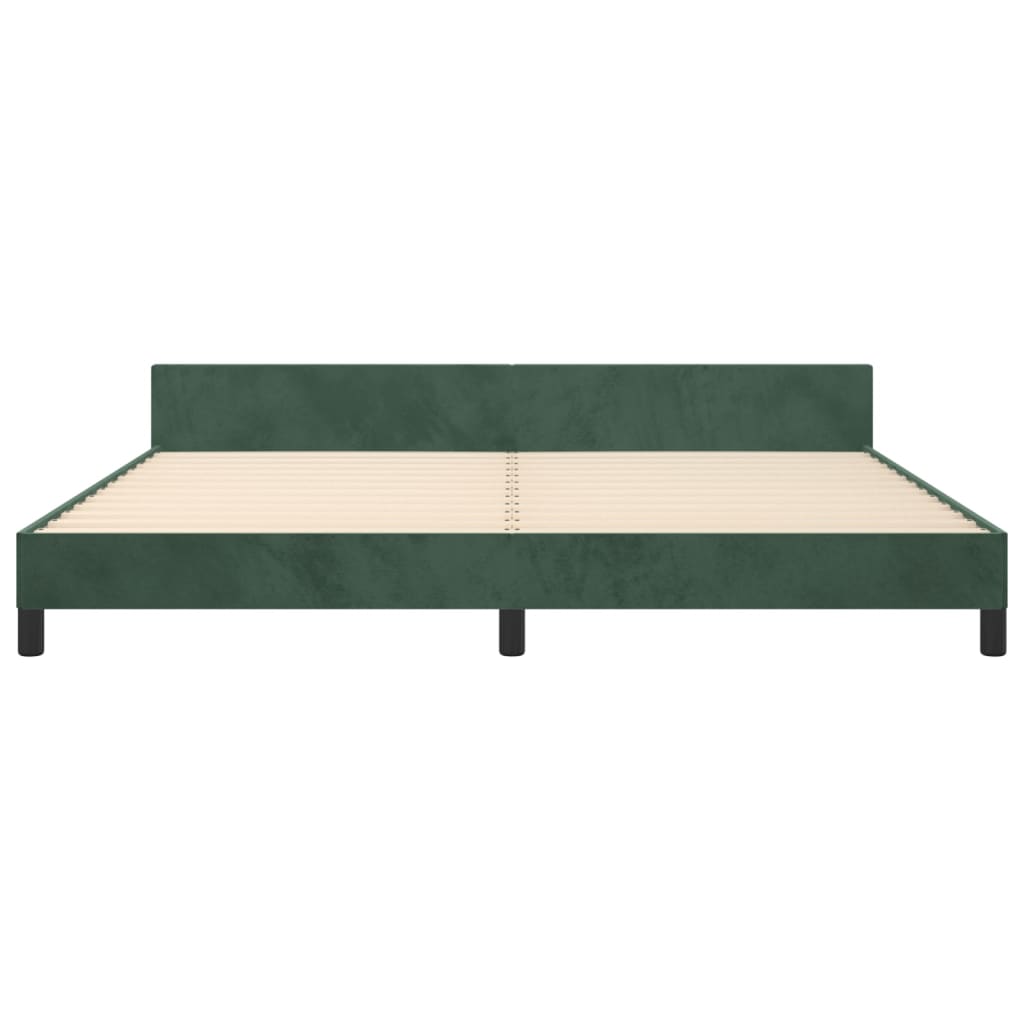 Giroletto senza Materasso Verde Scuro 200x200 cm in Velluto - homemem39