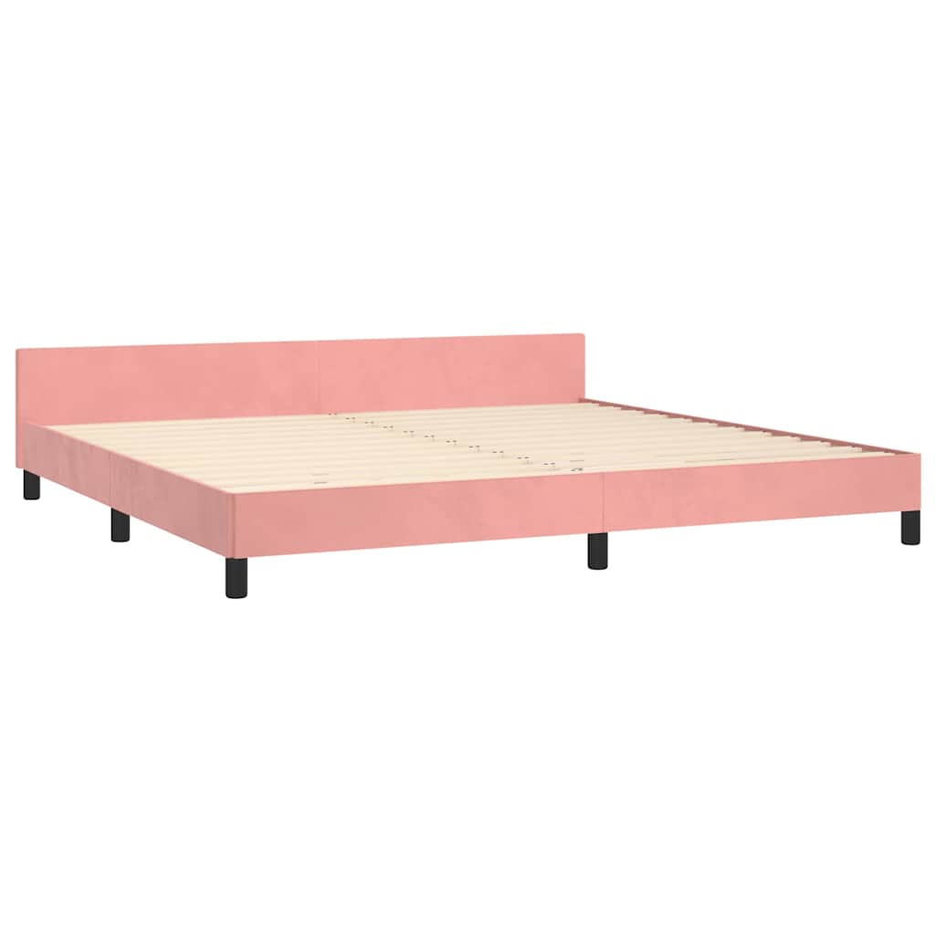 Giroletto con Testiera Rosa 200x200 cm in Velluto