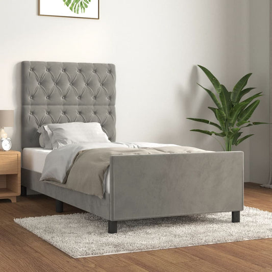 Giroletto senza Materasso Grigio Chiaro 80x200 cm Velluto - homemem39